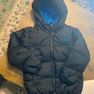 The North Face Blue Jacket/ Reversible Black Puffer Jacket 4T